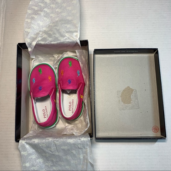 POLO Ralph Lauren fuchsia toddler shoes NIB - Picture 4 of 11